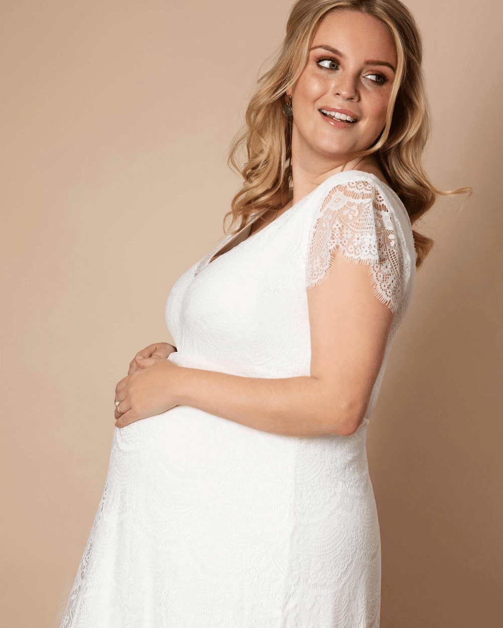 Rochie cununie civilă pentru gravide Kristin plus size Mama Boutique