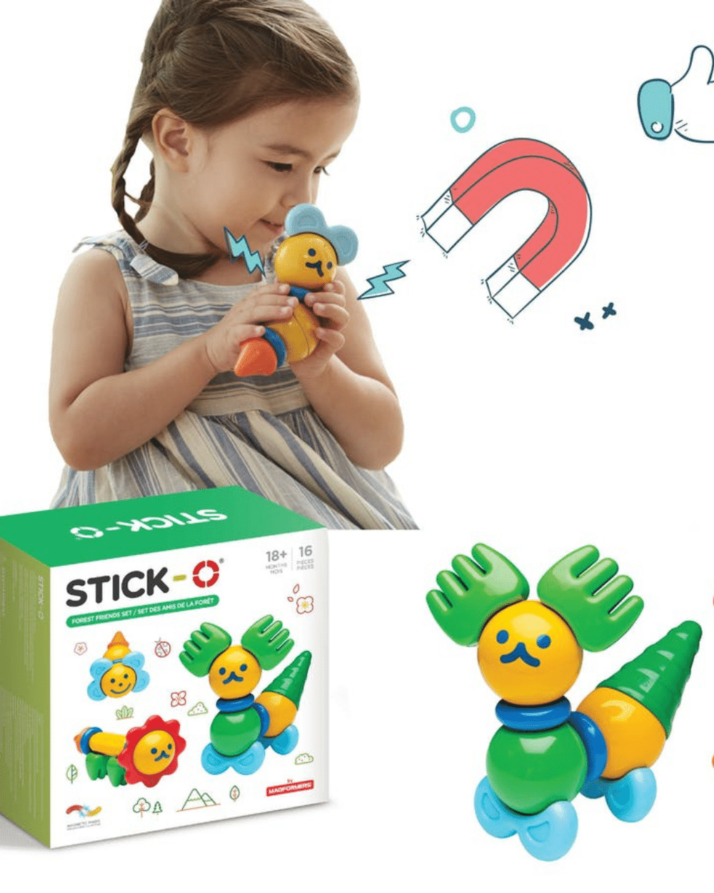 Set figurine magnet jucarii pentru copii Forest Friends Clics